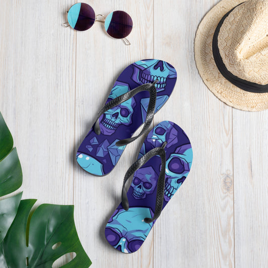 Blue Skulls Flip-Flops